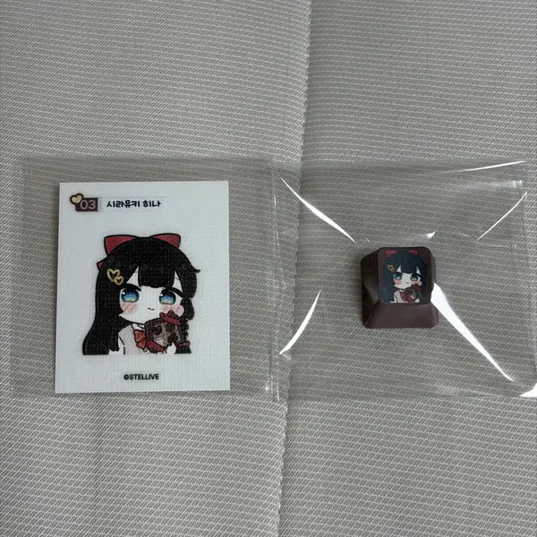 [BUNJANG] Stella Live Valentine's Goods Hina Keycap + Sticker Set / 스텔라이브 발렌타인 굿즈 히나 키캡+띠부씰