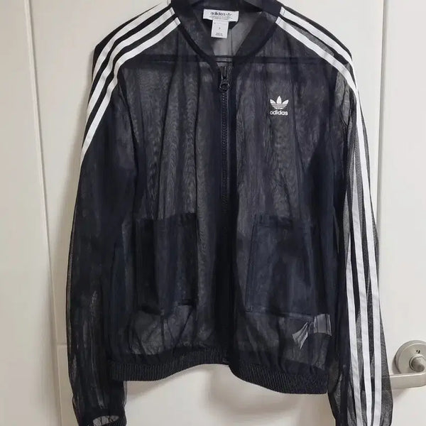 [BUNJANG] Adidas See-Through Track Top Jersey Black S Women's / 아디다스 시스루 트랙탑 져지 블랙 저지 s 사이즈 여성 여자 메쉬 매쉬