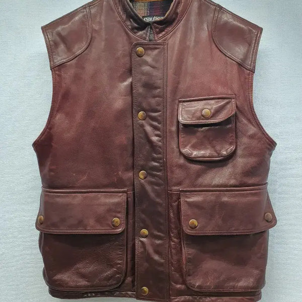 [BUNJANG] Nautica Vintage Genuine Leather Vest Size 100 / 노티카 빈티지 통가죽조끼 100