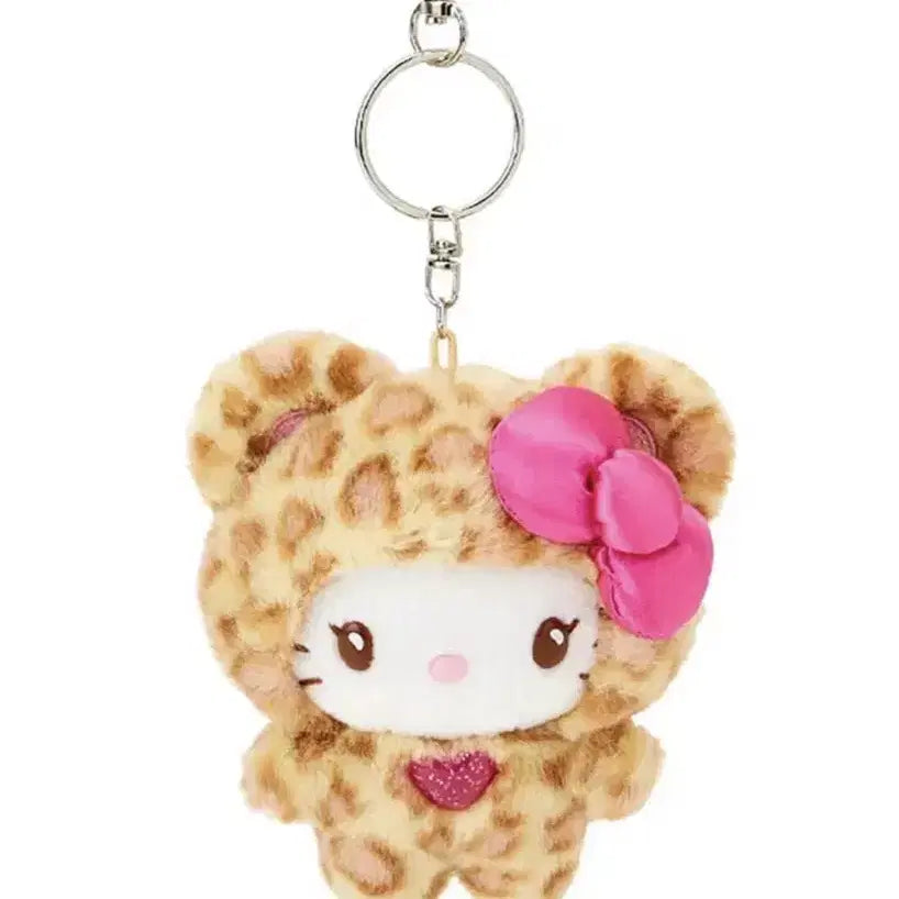 [BUNJANG] Sanrio Genuine "Gal Kuma" Hello Kitty Leopard Print Mascot Keychain / 산리오 정품 갸루쿠마 헬로키티 호피 레오파드 마스코트 키링