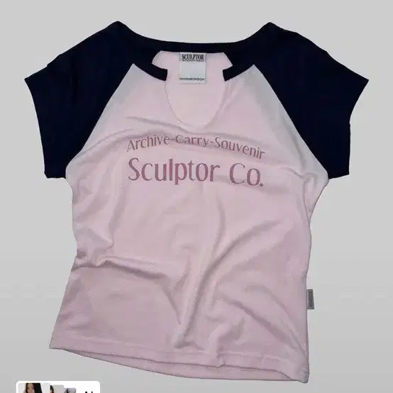 [BUNJANG] Sculptor Archive Raglan Tee Baby Pink / 스컬프터 Archive Raglan Tee Baby Pink