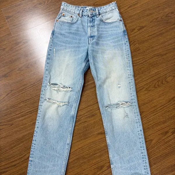 [BUNJANG] Zara Washed Blue Denim Jeans / 자라 데님 팬츠