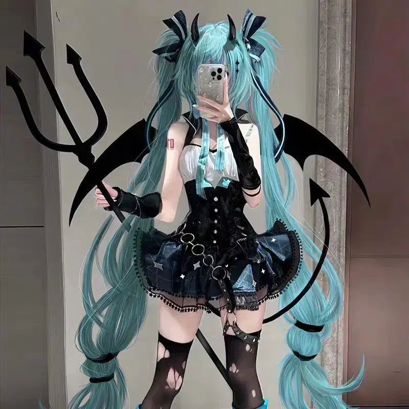[BUNJANG] Rascal Miku Cosplay Full Set (M Size, Wig, Costume, Weapon) / 라스칼미쿠 코스프레 풀세트로 판매합니다!
