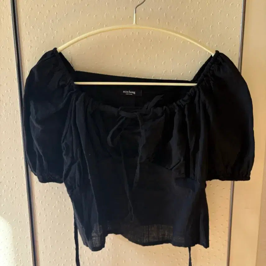 [BUNJANG] Cropped Short-Sleeve Blouse / 새상품) 크롭 반팔 블라우스