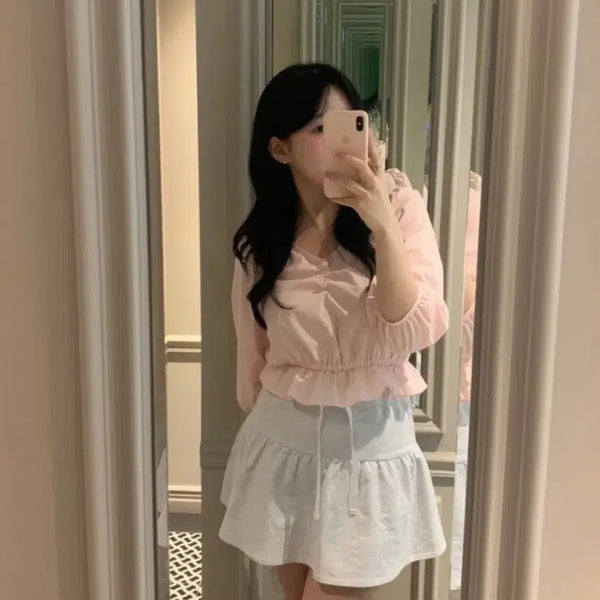 [BUNJANG] Diane Wendy Sweat Skirt Mélange Grey / 다이앤 웬디 스웻 스커트 멜란지그레이