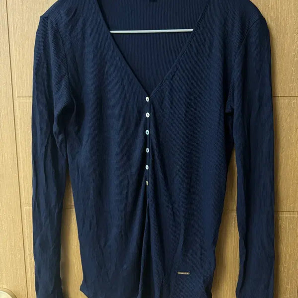 [BUNJANG] Massimo Dutti V-Neck Ribbed Cardigan Navy M / Massimo Dutti 브이넥 니트