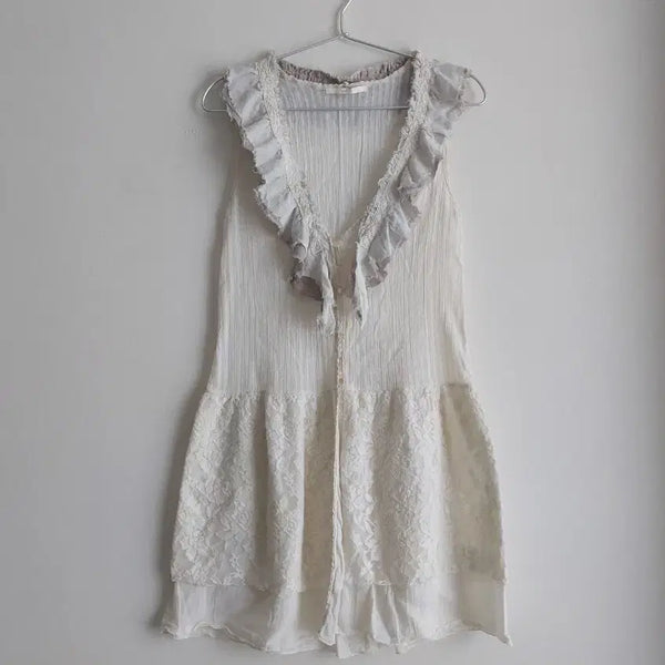 [BUNJANG] Rare Vintage Fairy Sleeveless Mini Dress / Vintage 빈티지 페어리 러블리 레어 민소매 나시 원피스