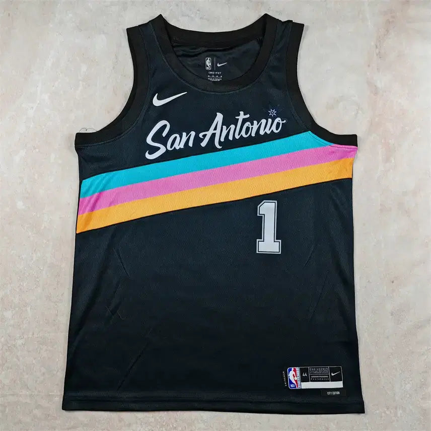 [BUNJANG] Spurs 2026 "Black City" Edition Hot Press Jersey / 2026 스퍼스 분냐마 1호 블랙시티 버전 핫프레스 NBA