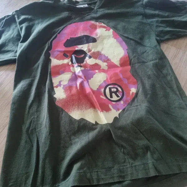 [BUNJANG] Bape Camo Head T-Shirt / 급처]  베이프카모헤드반팔티카키.   M/L