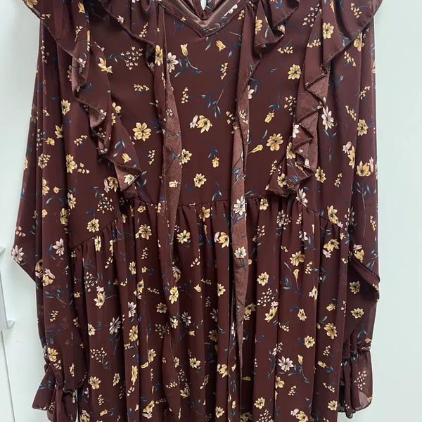 [BUNJANG] 66Girls Brown Mini Dress / 육육걸즈 갈색원피스