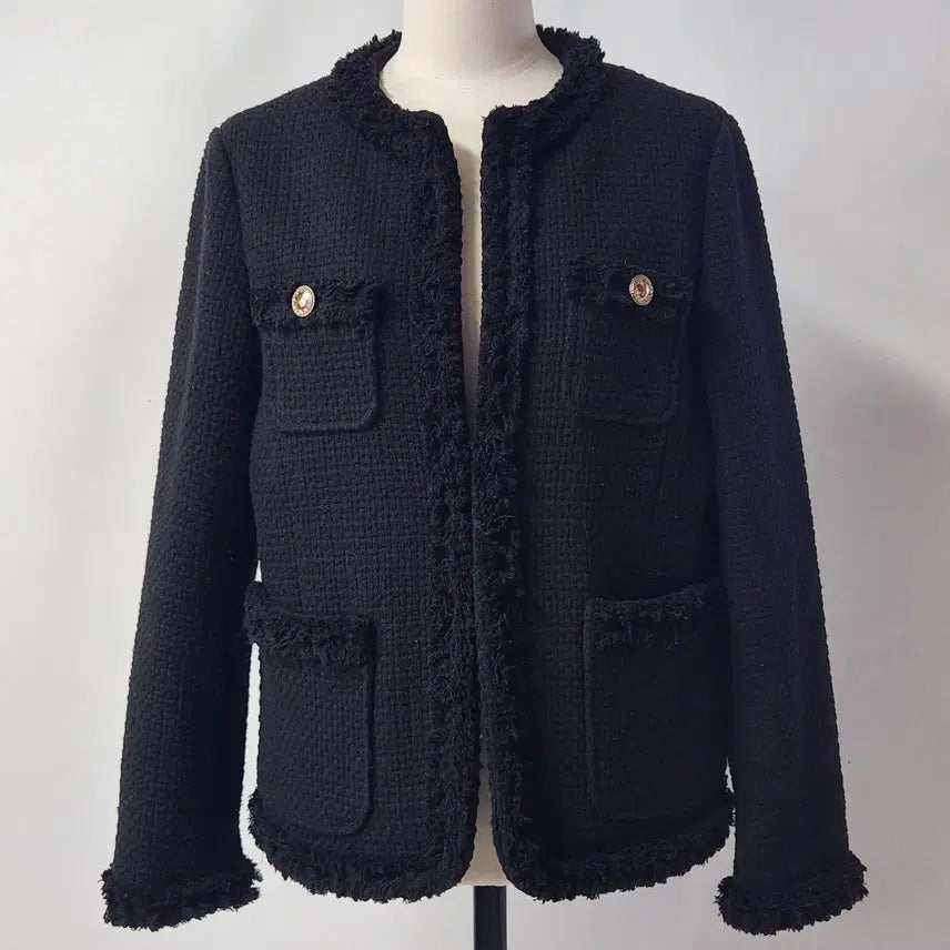 [BUNJANG] Unijay Classic Black Tweed Jacket / 유니제이 클래식 블랙 트위드 자켓 55~55