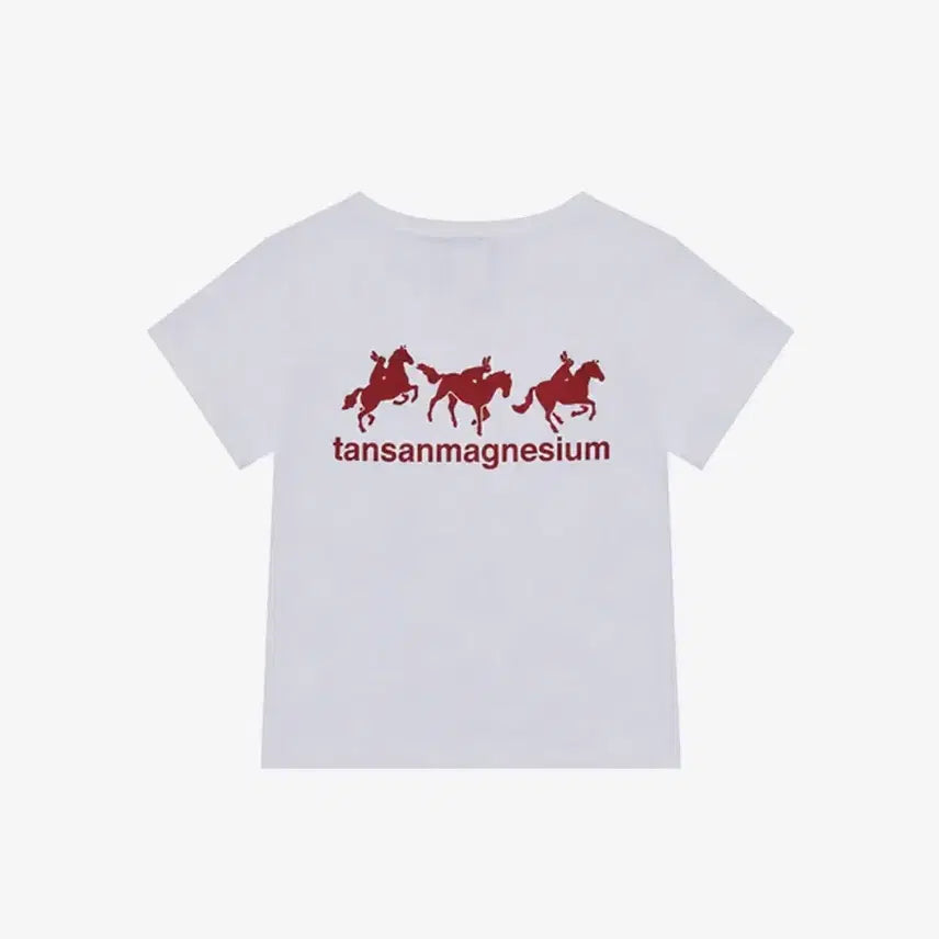 [BUNJANG] Magnesium Carbonate Horse Rabbit T-Shirt Red / 탄산마그네슘 홀스 래빗 티셔츠 레드