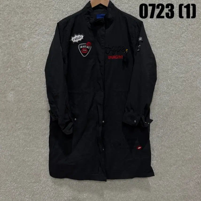 [BUNJANG] Frank Stone Black Patch Long Jacket / frank stone 블랙 패치 롱 자켓
