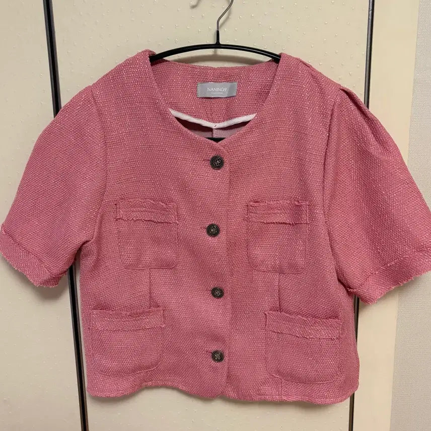 [BUNJANG] Nanningu Short-Sleeve Tweed Jacket / 새상품) 난닝구 반팔 트위드 자켓