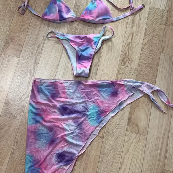 [BUNJANG] Marble Pattern Bikini 3-Piece Set / 마블 비키니 3종 세트