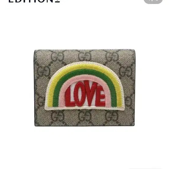 [BUNJANG] Gucci Supreme Love Rainbow Wallet / (정품) 구찌 수프림 러브 레인보우 반지갑