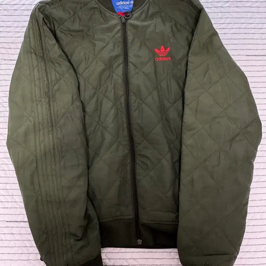 [BUNJANG] Adidas Khaki Lightweight Padded Jacket / 아디다스 카키 경량패딩