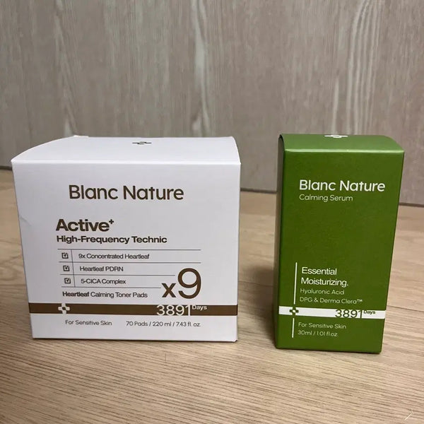 [BUNJANG] Blanc Nature Houttuynia Cordata Toner Pad & Cicaclear Calming Serum / 블랑네이처 9배 어성초 토너패드 / 블랑네이처 시카클리어 카밍 세럼