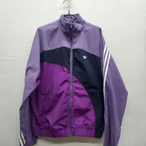 [BUNJANG] Adidas Old School Colorblock Windbreaker Jacket / 올드스쿨 아디다스 로고 컬러블럭 바람막이 삼선 자켓 L(XL~2XL)