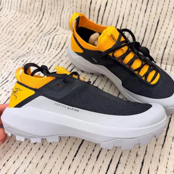 [BUNJANG] Arc'teryx VERTEX ALPINE Men's Low-Top Hiking Shoes - Grey/Orange, 250mm / 아크테릭스 VERTEX ALPINE 내마모성, 통기성 좋은, 가벼움, 접지력, 방수, 지지력, 쿠션감 로우탑 등산화/하이킹화 남성 그레이 오렌지250mm