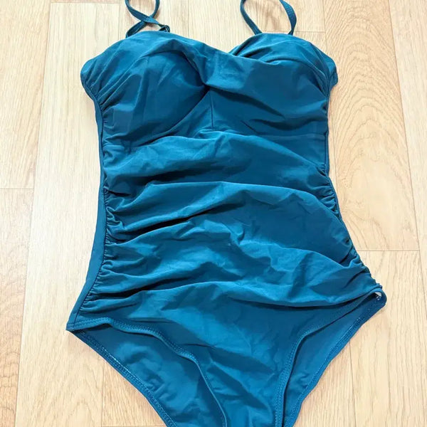 [BUNJANG] Teal Shirring Monokini / 청록색 모노키니