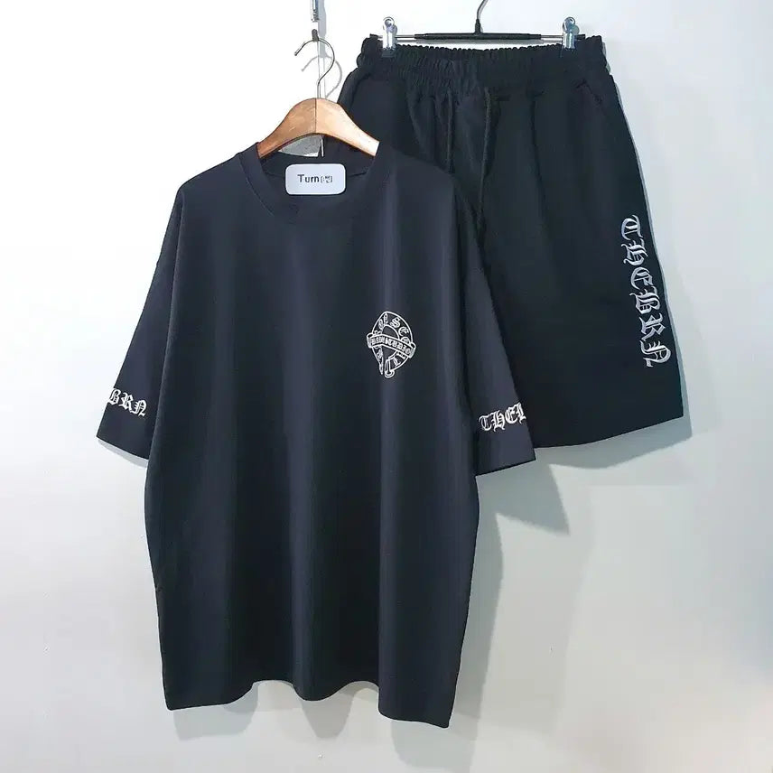 [BUNJANG] Side Embroidery Punto Short Sleeve Set / SS신상) 사이드 자수 분또 반팔세트 2color
