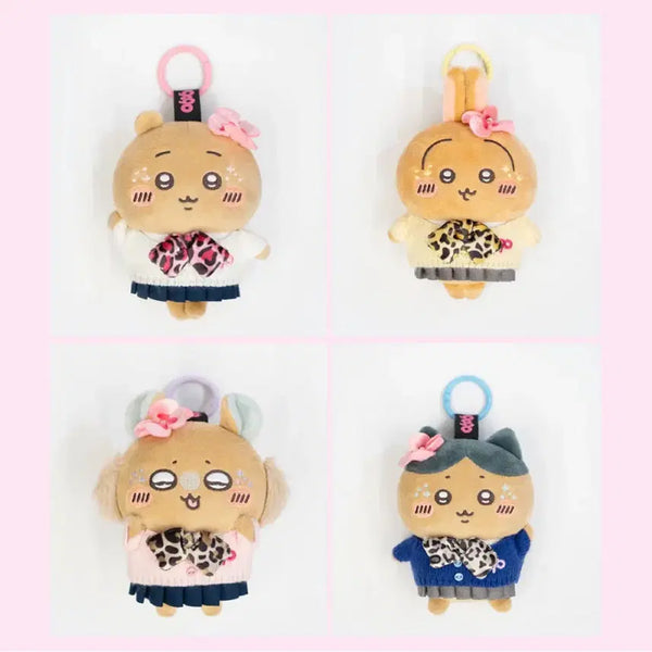 [BUNJANG] Chiikawa Mascot Keychain Doll Set (4 types) / 미개봉 YZ 9090 갸루 치이카와 마스코트 키링인형 4종세트 우사기, 치이카와, 하치와레, 모몽가