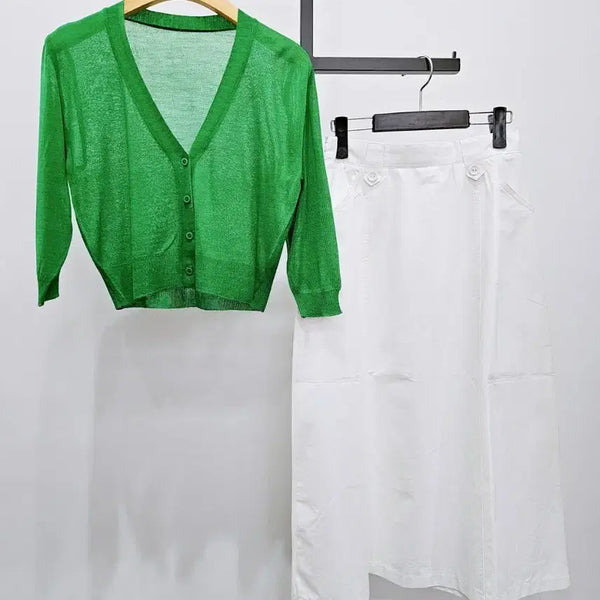 [BUNJANG] Cardigan and Skirt Set / 새상품 가디건+스커트(개별구매가능)