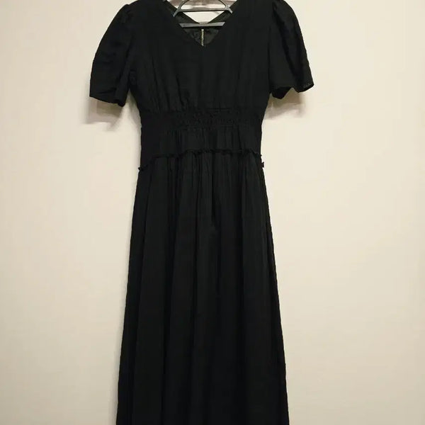 [BUNJANG] Sisley Black Puff Sleeve Maxi Dress (Size 85) / 시슬리 블랙 퍼프소매 맥시 원피스85