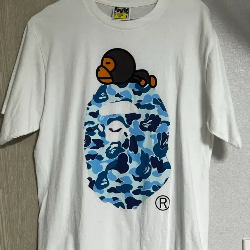 [BUNJANG] BAPE ABC Camo Milo Short Sleeve T-Shirt White Blue / 베이프 ABC 카모 마일로 화이트 블루 반팔