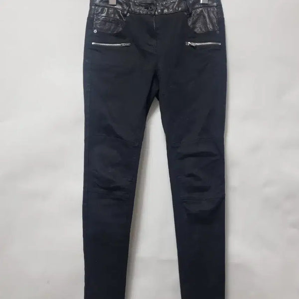 [BUNJANG] Maje Colorblock Skinny Pants / 마쥬 가죽 배색 스키니 팬츠 61-86