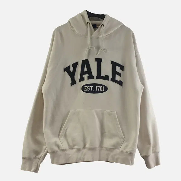 [BUNJANG] YALE Men's Hooded Sweatshirt Cream M / YALE 크림 남자 후드티 M N8221