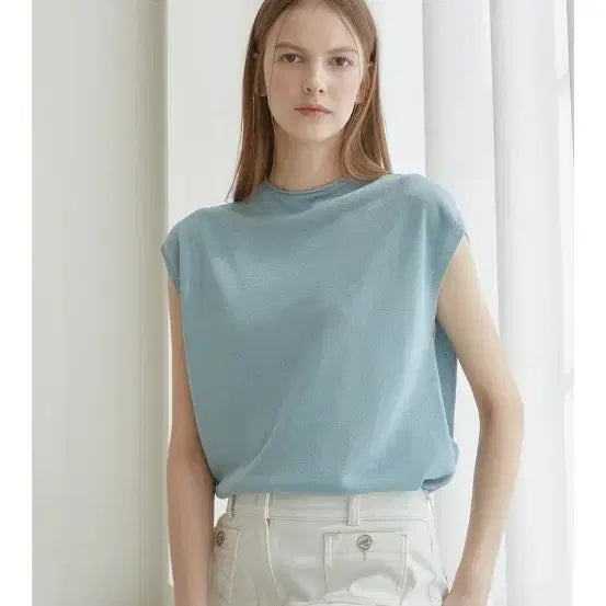[BUNJANG] Women's Sleeveless Knit Blouse / 여성 민소매 니트 블