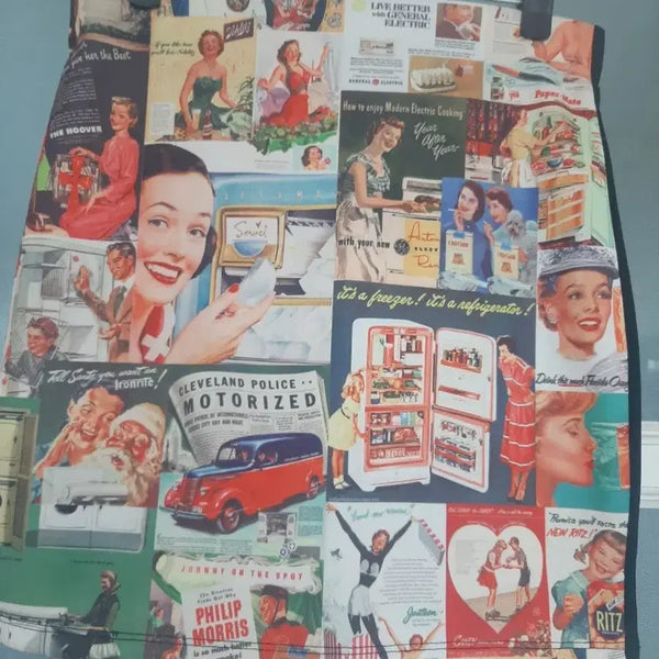 [BUNJANG] Retro Vintage Advertisement Pattern Skirt / 레트로 빈티지 광고 패턴 스커트(25)미사용