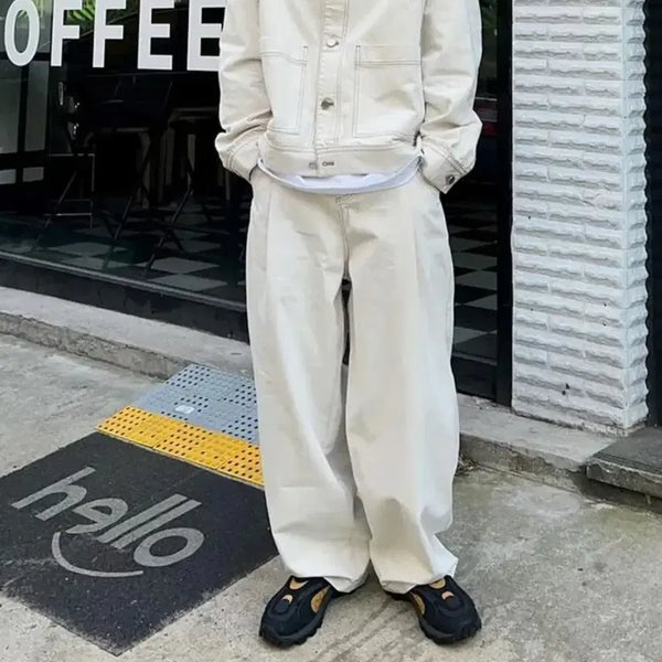 [BUNJANG] Dssertion Stitch Curved Denim Pants / 디써티원 스티치 커브드 데님 팬츠