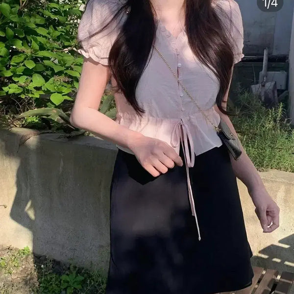 [BUNJANG] Be With You Pink Blouse / 비위드유 핑크 블라우스