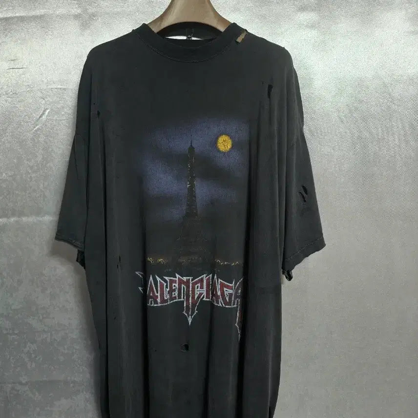 [BUNJANG] Balenciaga Paris Moon Double Front T-Shirt / 발렌시아가 파리스 문 더블 프런트 반팔티셔츠