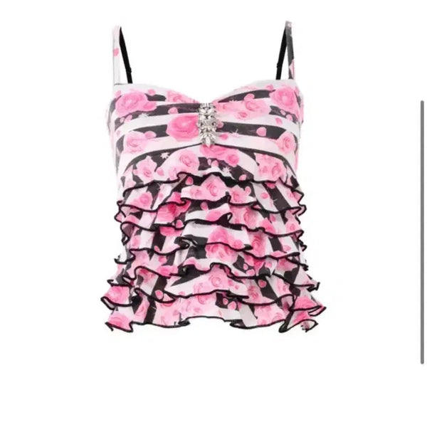 [BUNJANG] Babymetalclub (BMCL) Rose Tankini Top Black / 베이비메탈클럽 베메클 로즈 탱키니 탑 블랙