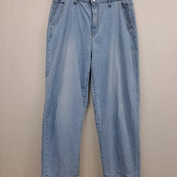 [BUNJANG] Lightweight Stretchy Baggy Denim Pants - Size L / 신축성 좋은 얇은 데님베기팬츠L