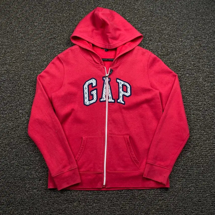 [BUNJANG] Gap Red Hoodie Zip-Up / Gap 갭 레드 후드집업
