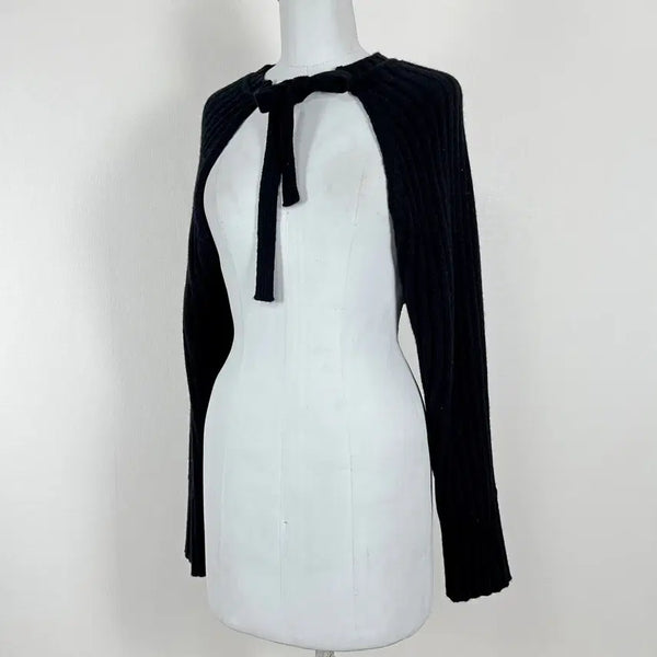 [BUNJANG] Hansem 2022 Cashmere Blend Mini Black Cardigan / 한섬 2022 캐시미어 미니 블랙 가디건 여90 F 라덴 빈티지