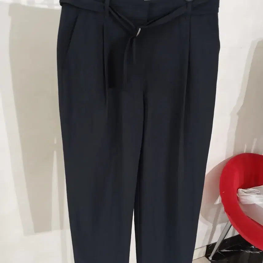 [BUNJANG] SJSJ Belted Pants Navy / SJSJ 쿨소재 벨티드 팬츠