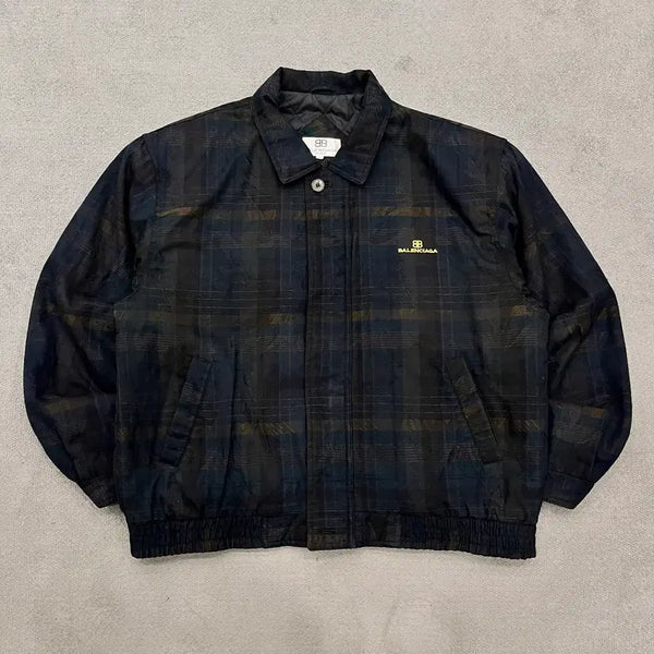 [BUNJANG] Balenciaga Archive Bomber Jacket - Blue Check / L 발렌시아가 아카이브 봄버 체크 블루종 자켓