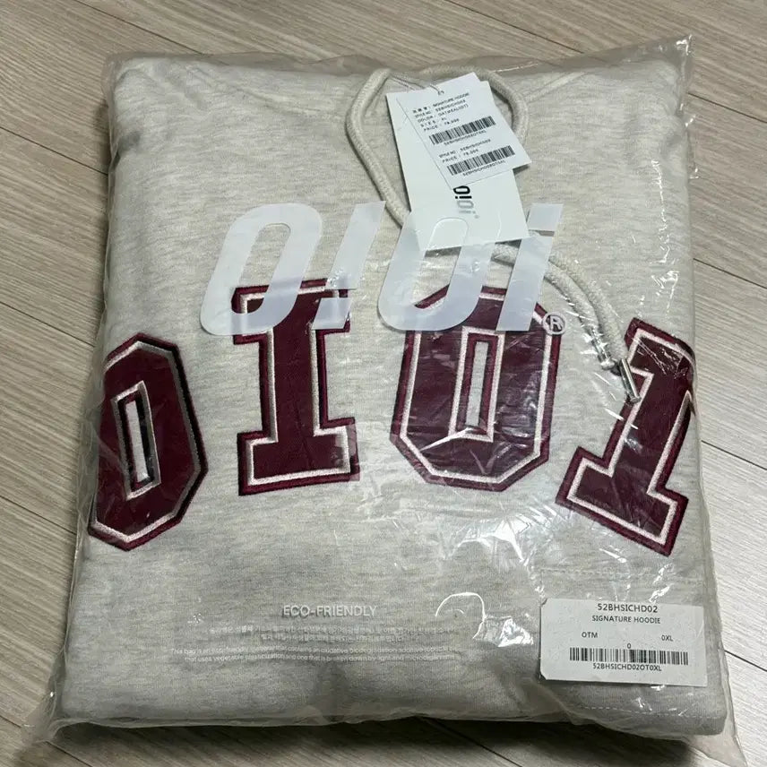 [BUNJANG] Oioi Signature Logo Hoodie Oatmeal XL / Oioi 시그니처 로고 후드티 XL