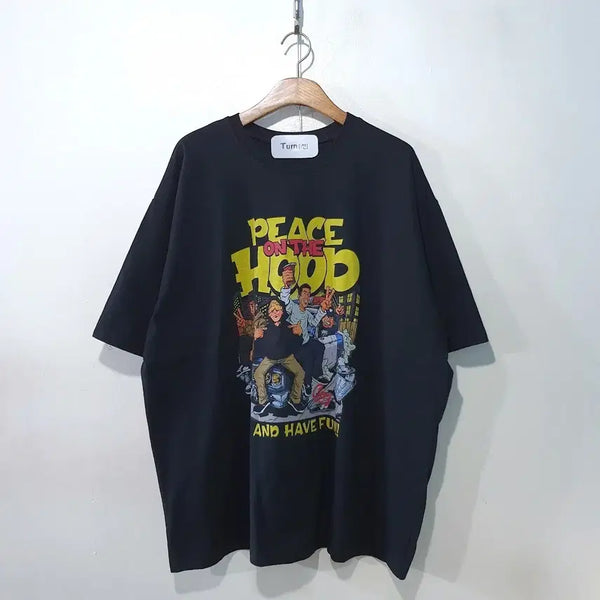 [BUNJANG] Peace 16s Box Half-Sleeve T-Shirt 2 Colors / SS신상) 피스 16수 박스 반팔티 2color