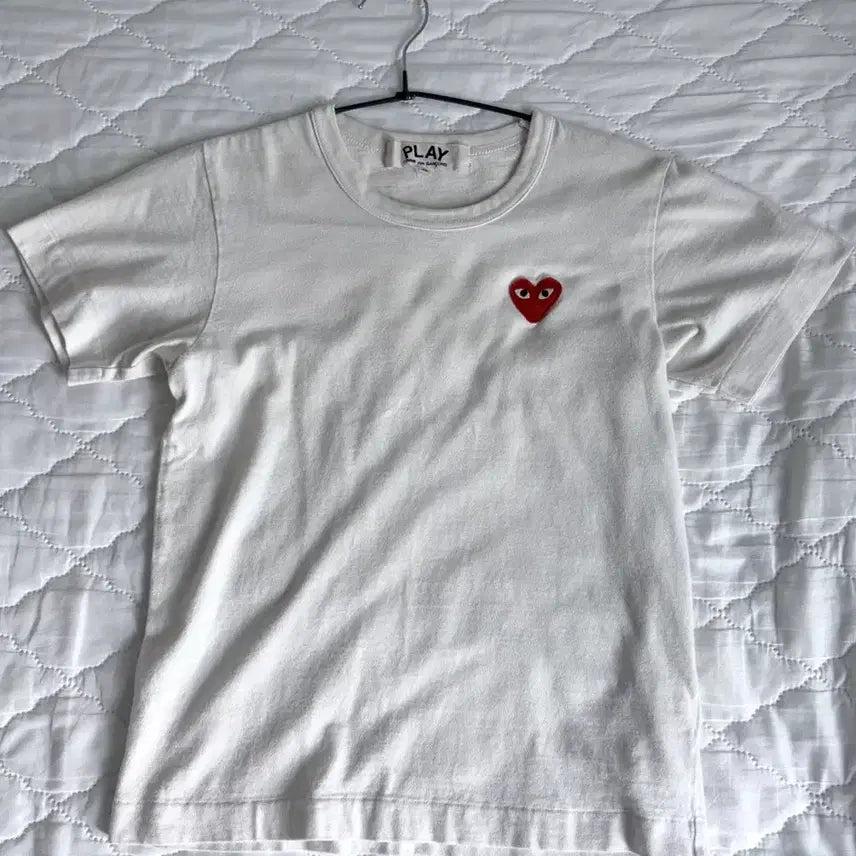 [BUNJANG] Comme des Garçons Basic Logo Short Sleeve T-Shirt White / 꼼데가르송 반팔 판매 꼼데 반소매 티셔츠 화이트 흰색 기본 로고