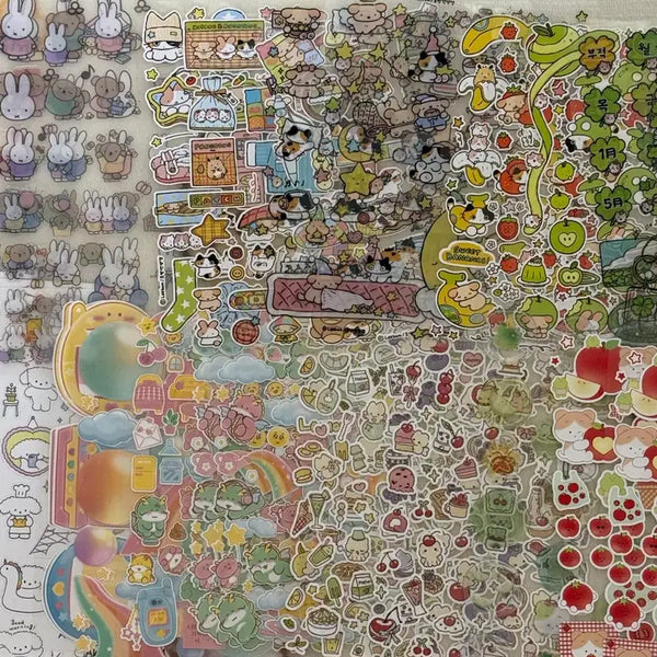 [BUNJANG] Daiso Miffy, Hello Kitty, and Fruit Series Sticker & Masking Tape Bundle / 다이소 미피 키티 등 스티커 일괄 처분 판매