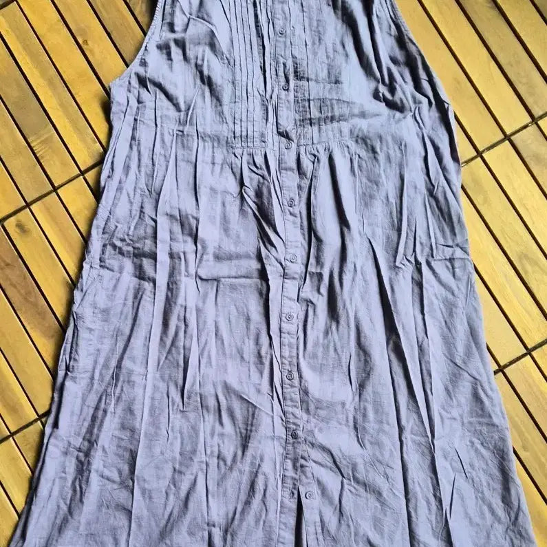 [BUNJANG] 100% Cotton Sleeveless Shirt Dress XL / 일본 면100%민소매 셔츠 원피스XL