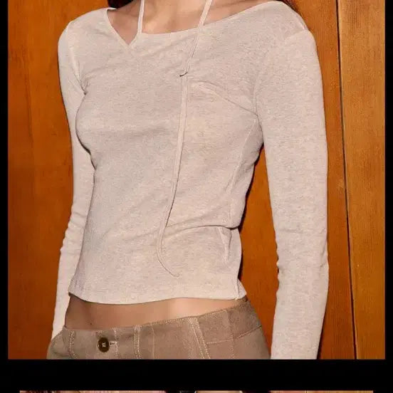 [BUNJANG] Zara Faux Buckle Double T-Shirt / 자라 페이크 버클 더블 티셔츠 S