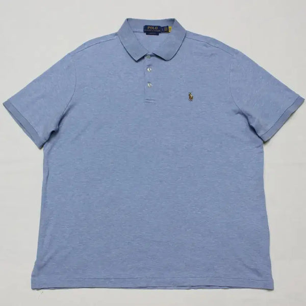 [BUNJANG] Polo Ralph Lauren Men's Relaxed Fit Sky Blue Cotton T-Shirt / 폴로 남성 넉넉 105 오색마크 반팔 티셔츠/D05